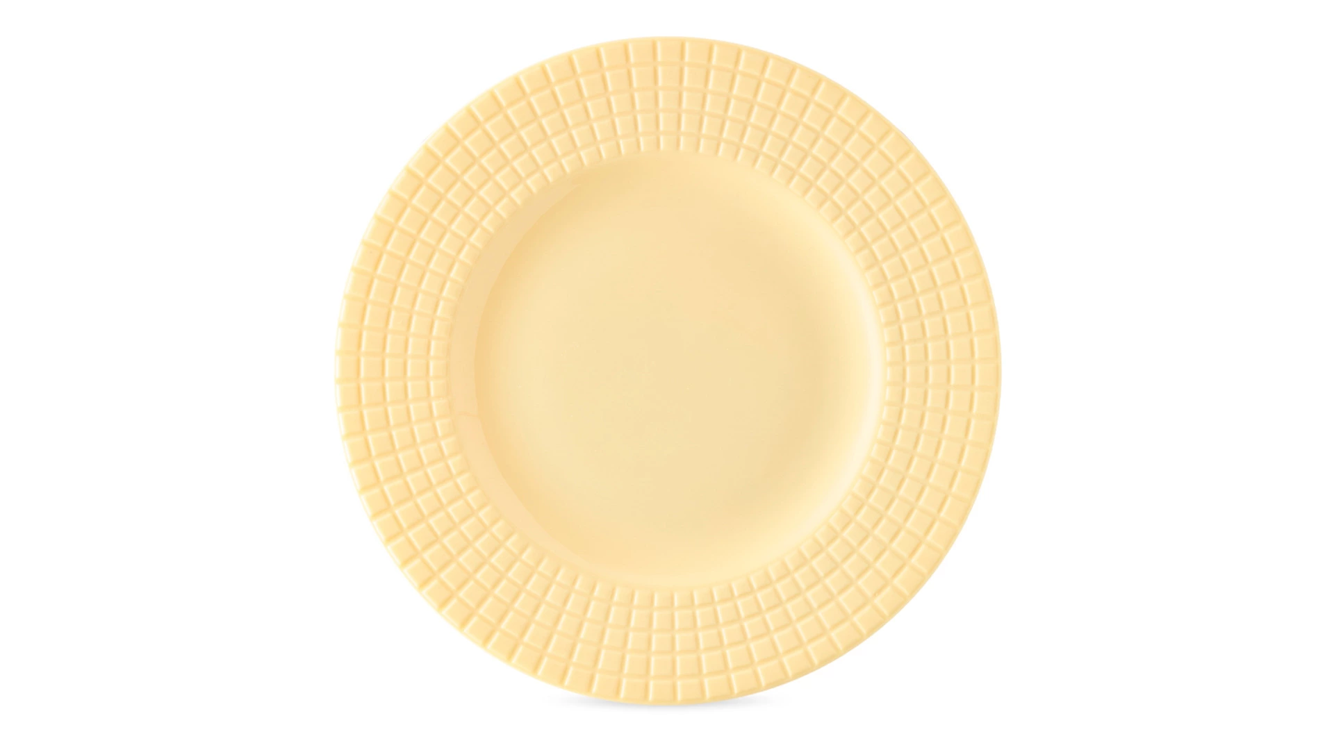 Тарелка закусочная Decor de table Луч 20,5 см, рельеф, фарфор, желтая