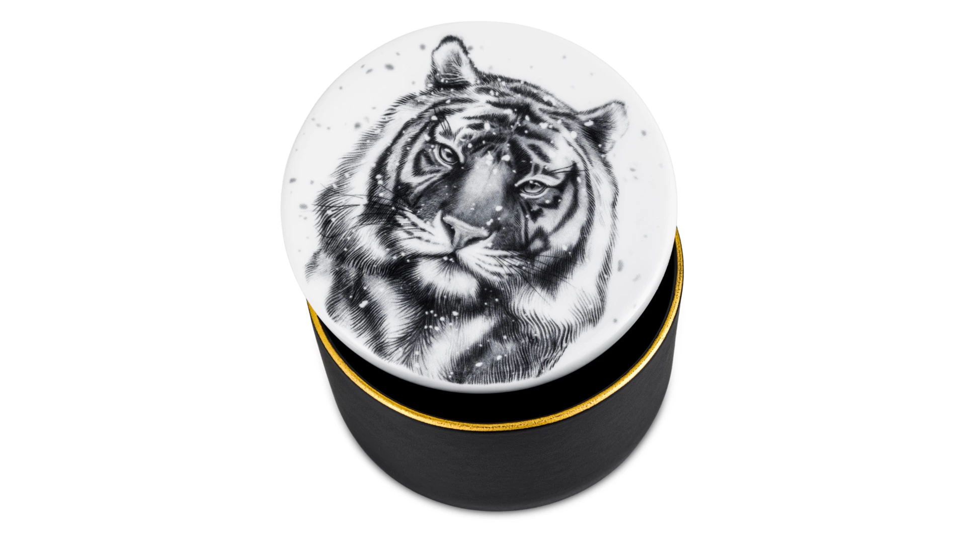 Шкатулка ИФЗ Идиллия Тотем. Тигр 13х13х7 см, фарфор костяной, п/к