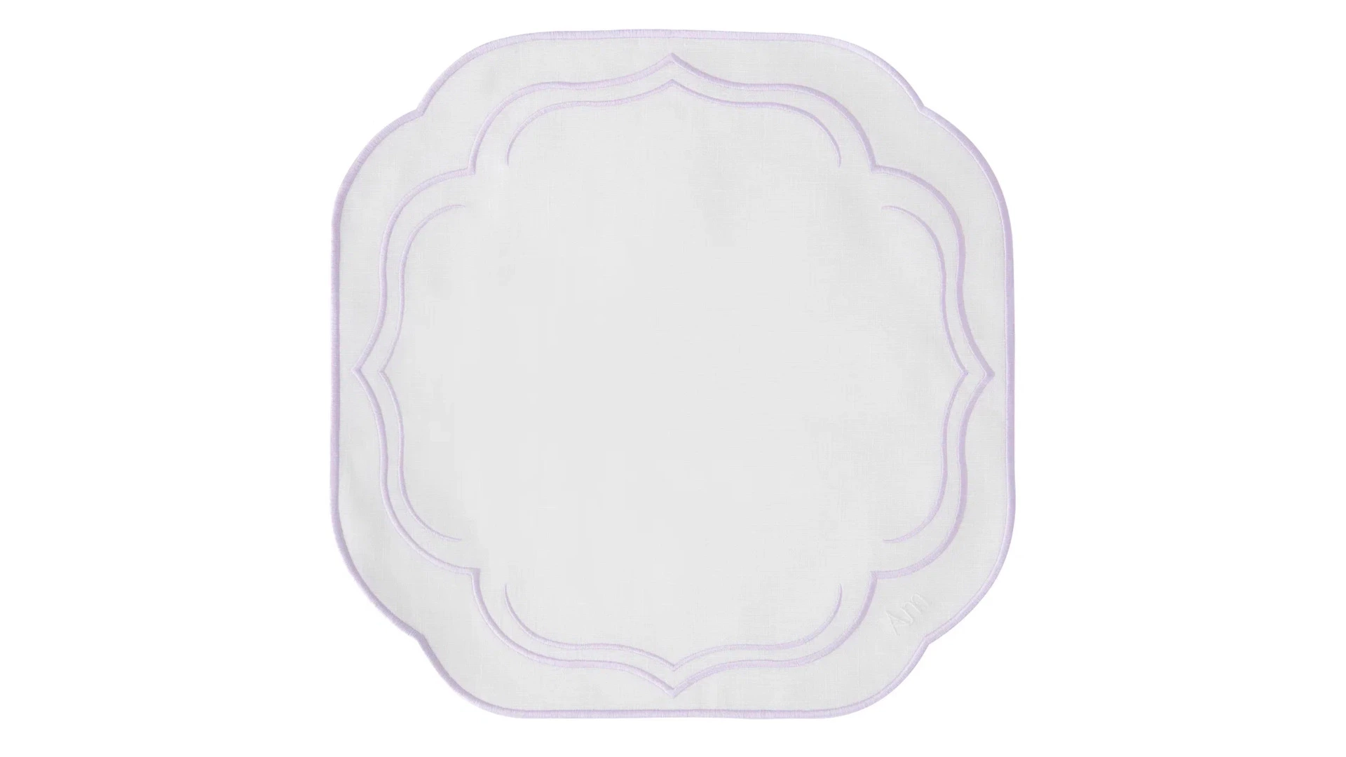 Набор салфеток подстановочных Amitile Сабин де Барра 40х40 см, 2шт, лен, белый, вышивка лиловая, п/к