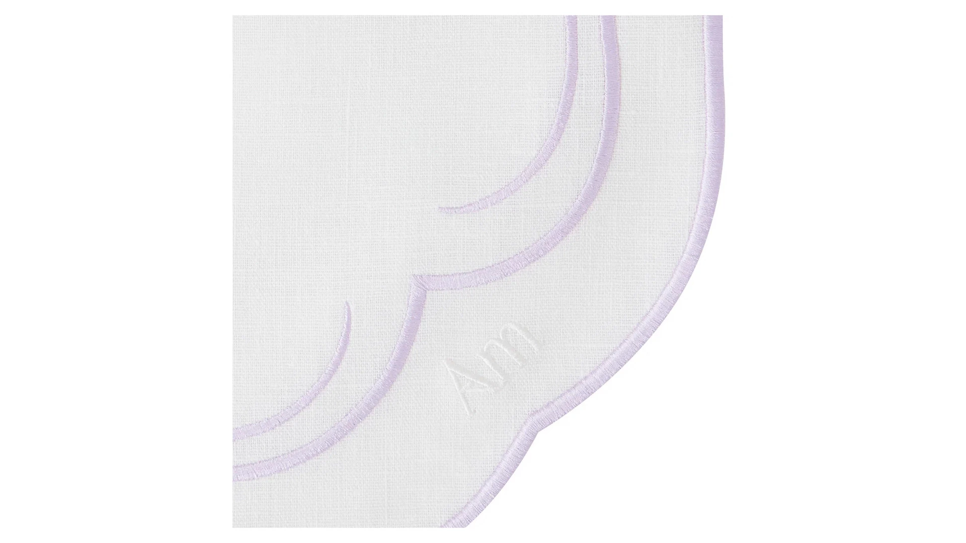 Набор салфеток подстановочных Amitile Сабин де Барра 40х40 см, 2шт, лен, белый, вышивка лиловая, п/к