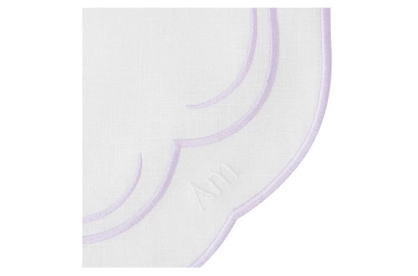 Набор салфеток подстановочных Amitile Сабин де Барра 40х40 см, 2шт, лен, белый, вышивка лиловая, п/к