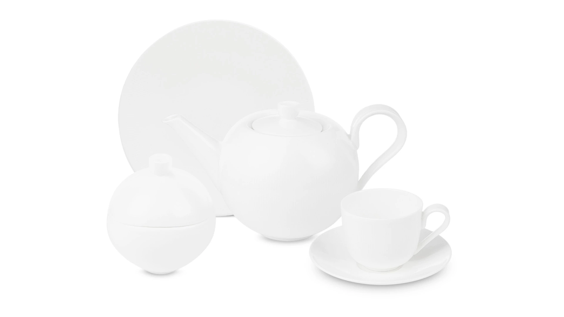 Сервиз чайный Decor de table Плиссе на 6 персон 20 предметов, фарфор костяной, п/к