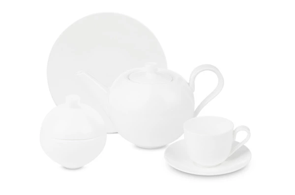 Сервиз чайный Decor de table Плиссе на 6 персон 20 предметов, фарфор костяной, п/к