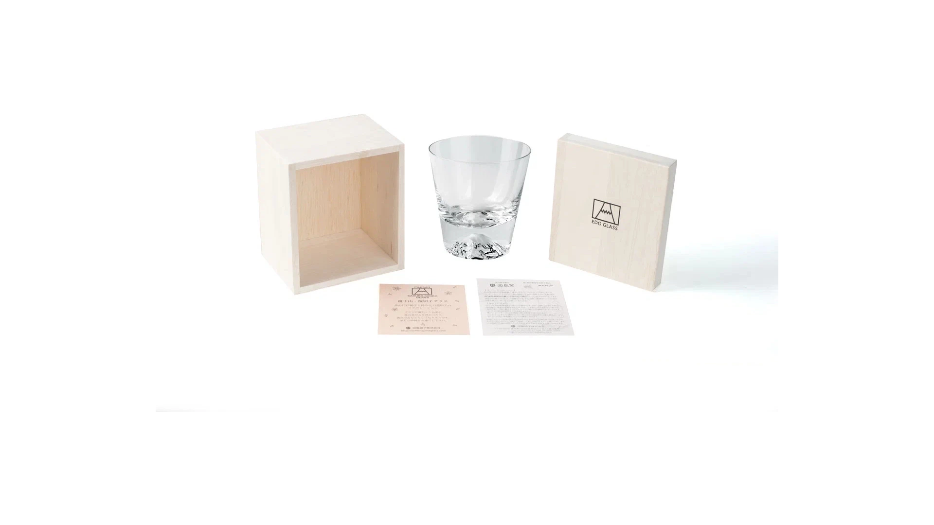 Стакан Tajima Glass Гора Фудзи 270 мл, стекло, деревянная коробка
