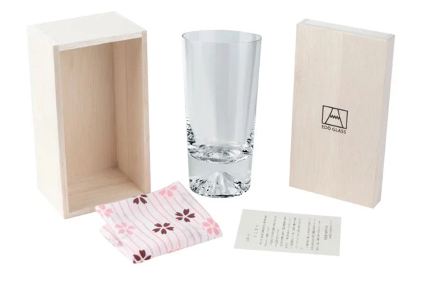 Стакан Tajima Glass Гора Фудзи 400 мл, стекло, деревянная коробка