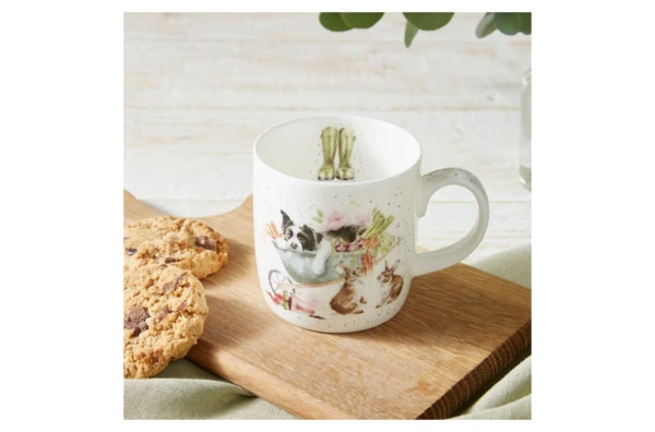 Кружка Royal Worcester Забавная фауна Пес Сладок сон трудящегося 310 мл, фарфор костяной