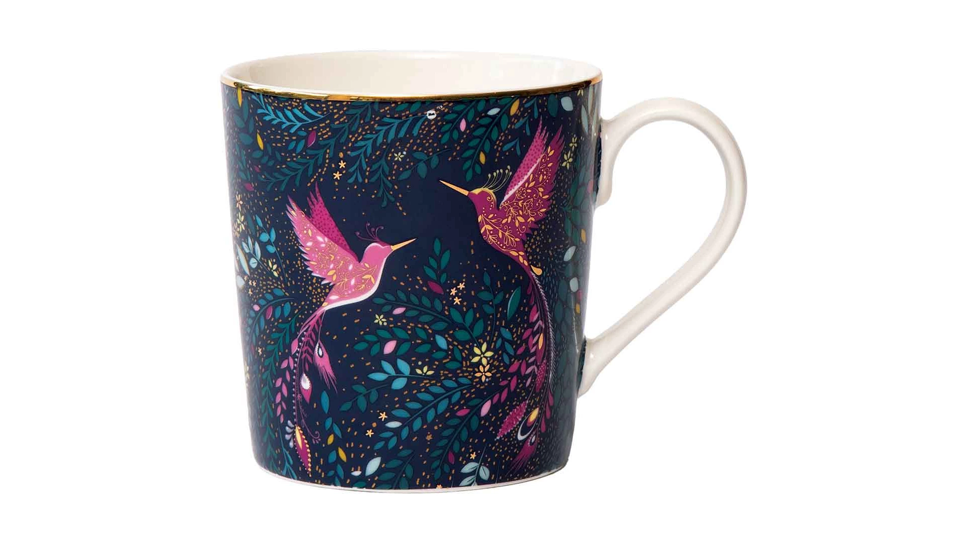 Кружка Portmeirion Сара Миллер Райская птичка-колибри 340 мл, фарфор, темно-синяя