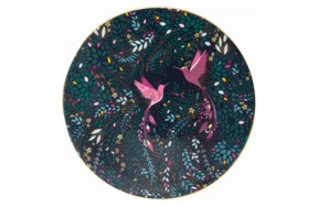 Тарелка закусочная Portmeirion Сара Миллер Райская птичка-колибри 22,8 см, фарфор, темно-синяя