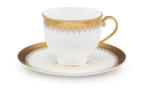 Чашка чайная с блюдцем Narumi Золотая монета 240 мл, фарфор костяной