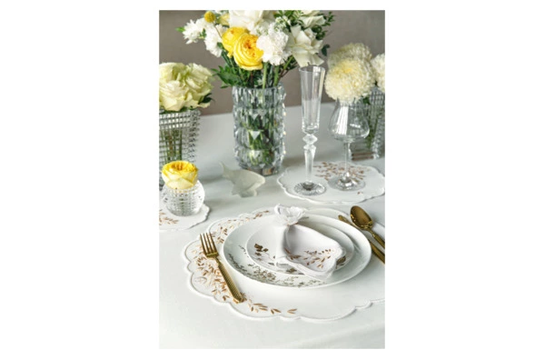 Набор плейсматов Private Decor collection Jardin Mаjоrelle 43 см, 2 шт, экокожа, бело-золотой