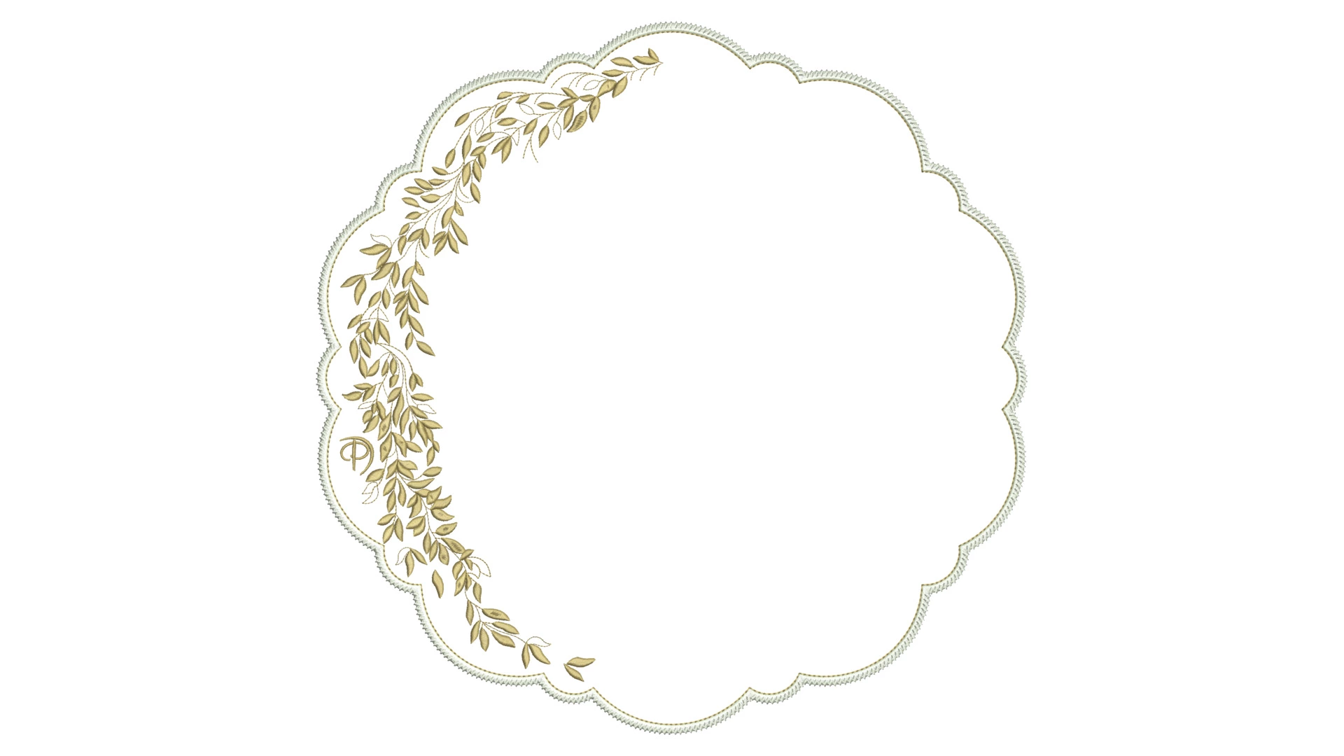 Набор плейсматов Private Decor collection Jardin Mаjоrelle 43 см, 2 шт, экокожа, бело-золотой