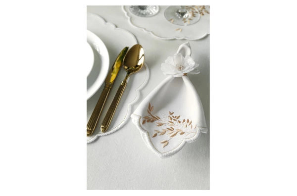 Набор плейсматов Private Decor collection Jardin Mаjоrelle 43 см, 2 шт, экокожа, бело-золотой