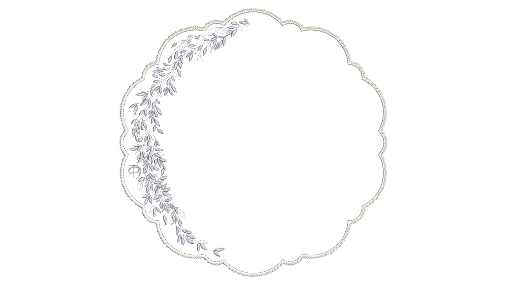 Набор плейсматов Private Decor collection Jardin Mаjоrelle 43 см, 2 шт, экокожа, белый с серебристым