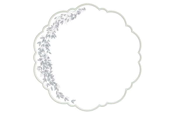 Набор плейсматов Private Decor collection Jardin Mаjоrelle 43 см, 2 шт, экокожа, белый с серебристым