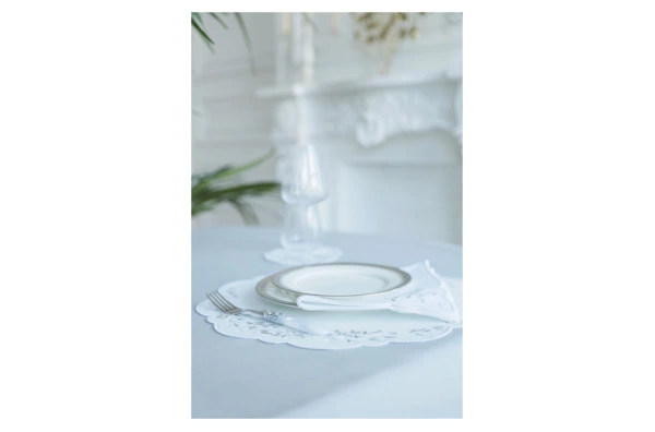 Набор плейсматов Private Decor collection Jardin Mаjоrelle 43 см, 2 шт, экокожа, белый с серебристым