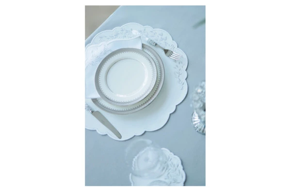 Набор плейсматов Private Decor collection Jardin Mаjоrelle 43 см, 2 шт, экокожа, белый с серебристым