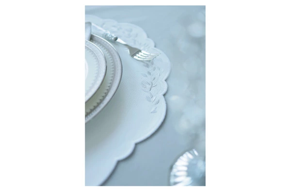 Набор плейсматов Private Decor collection Jardin Mаjоrelle 43 см, 2 шт, экокожа, белый с серебристым