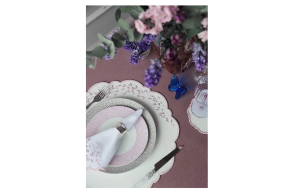 Набор плейсматов Private Decor collection Jardin Mаjоrelle 43 см, 2 шт, экокожа, бело-розовый