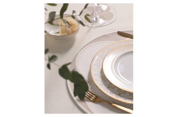 Набор плейсматов Private Decor collection D Oro 43 см, 2 шт, экокожа, бело-бежевый