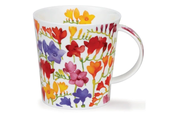 Кружка для чая и кофе Dunoon Цветы и бабочки Кернгорм 480 мл, фарфор костяной