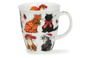Кружка Dunoon Праздничные Кошки Невис 480 мл, фарфор костяной