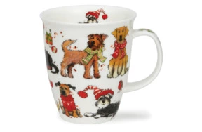 Кружка Dunoon Праздничные Собаки Невис 480 мл, фарфор костяной
