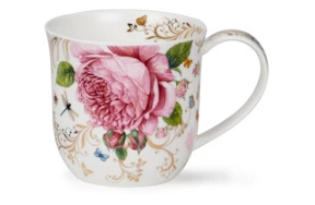 Кружка Dunoon Винтажная Роза Камбрей 450 мл, 22 карата золото, фарфор костяной