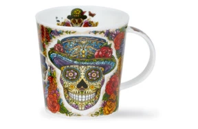 Кружка Dunoon D?a de Muertos Ломонд 320 мл, 22 карата золото, фарфор костяной