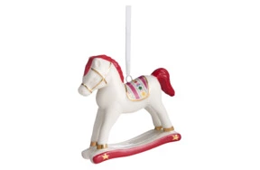 Елочное украшение Decor de table Лошадка, красная грива 8х2,5х8 см, фарфор