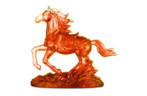 Фигурка Decor de Table Лошадка 15х14 см, янтарная, хрустальное тесто, п/к