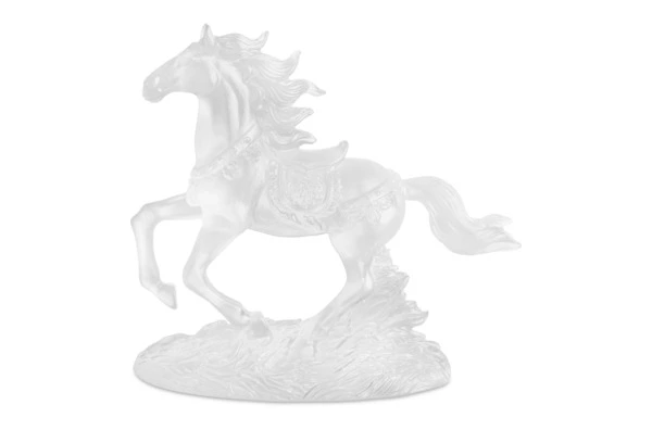 Фигурка Decor de Table Pate de Verre Cristal Лошадка 15х14 см, белая, хрустальное тесто, п/к