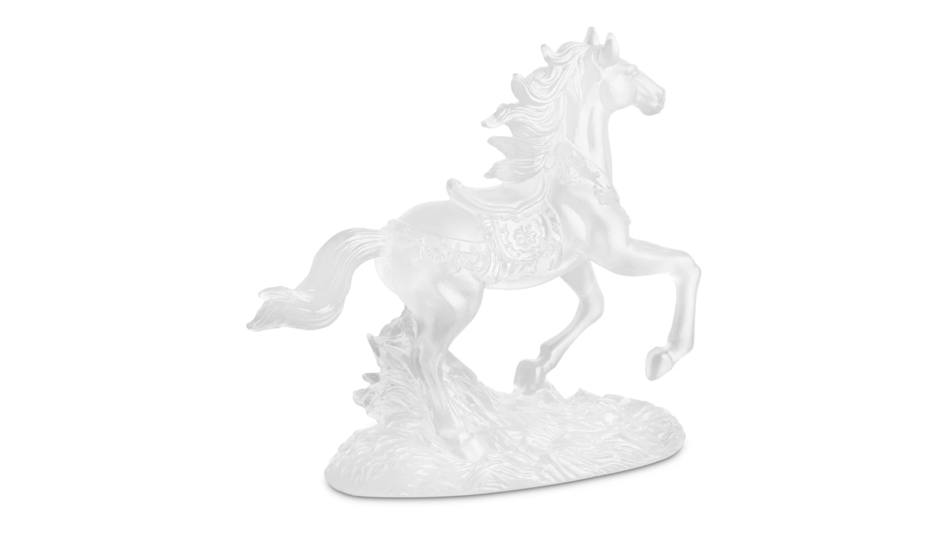 Фигурка Decor de Table Pate de Verre Cristal Лошадка 15х14 см, белая, хрустальное тесто, п/к