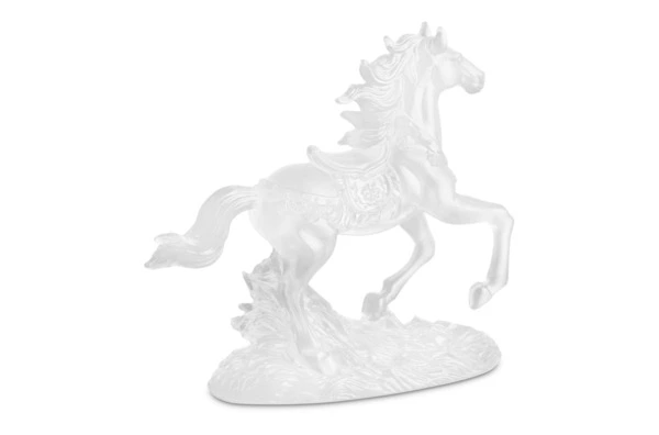 Фигурка Decor de Table Pate de Verre Cristal Лошадка 15х14 см, белая, хрустальное тесто, п/к