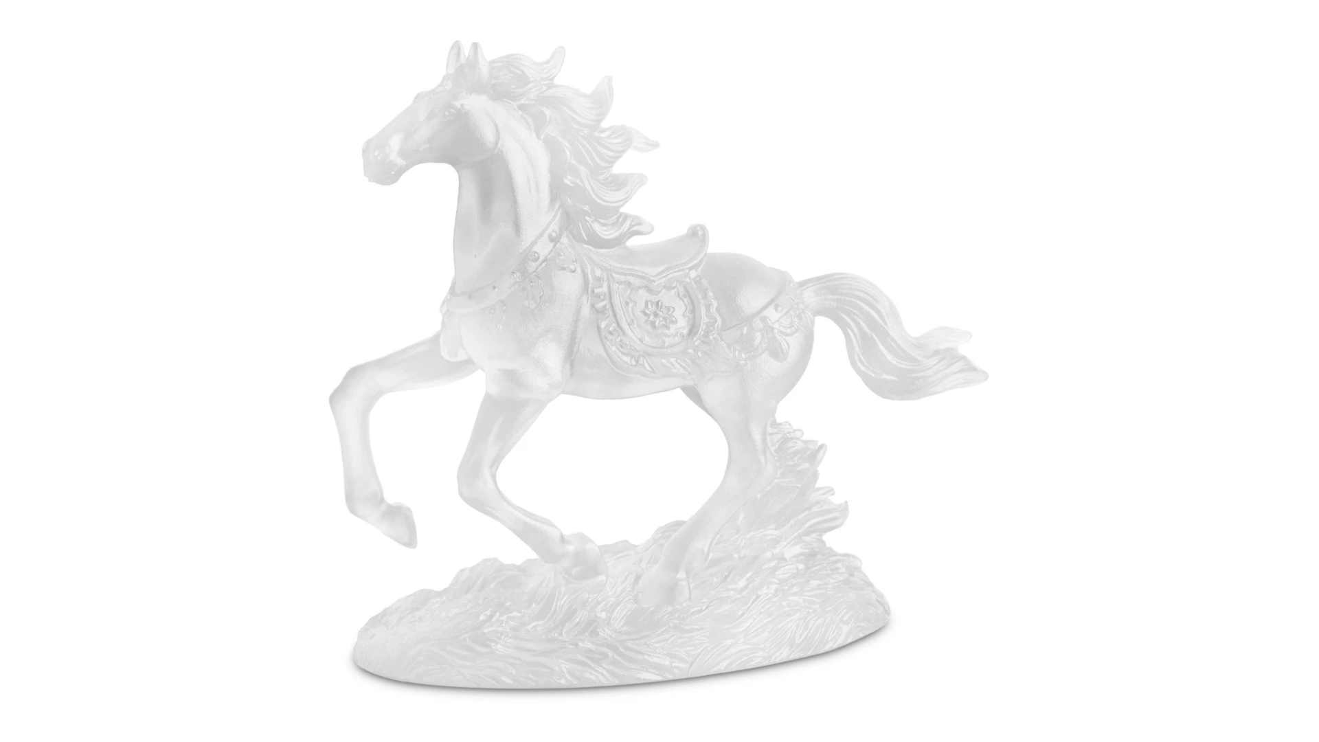 Фигурка Decor de Table Pate de Verre Cristal Лошадка 15х14 см, белая, хрустальное тесто, п/к