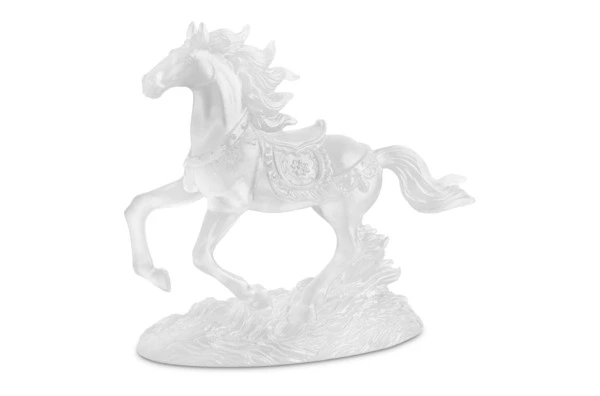 Фигурка Decor de Table Pate de Verre Cristal Лошадка 15х14 см, белая, хрустальное тесто, п/к