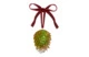 Украшение Shirokov Шишка 8 см, янтарно-зеленое, хрустальное тесто, бордовая лента, п/к
