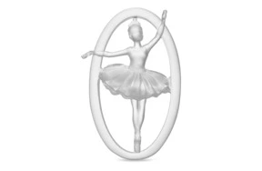 Елочное украшение Decor de Table Балерина 8 см, белое, хрустальное тесто, п/к