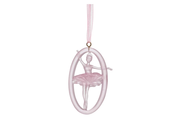 Подвеска декоративная Decor de Table Pate de Verre Cristal Балерина 8 см, розовое, хрустальное тесто