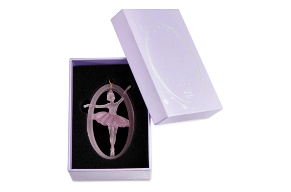 Подвеска декоративная Decor de Table Pate de Verre Cristal Балерина 8 см, розовое, хрустальное тесто