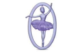 Елочное украшение Decor de Table Балерина 8 см, фиолетовое, хрустальное тесто, п/к