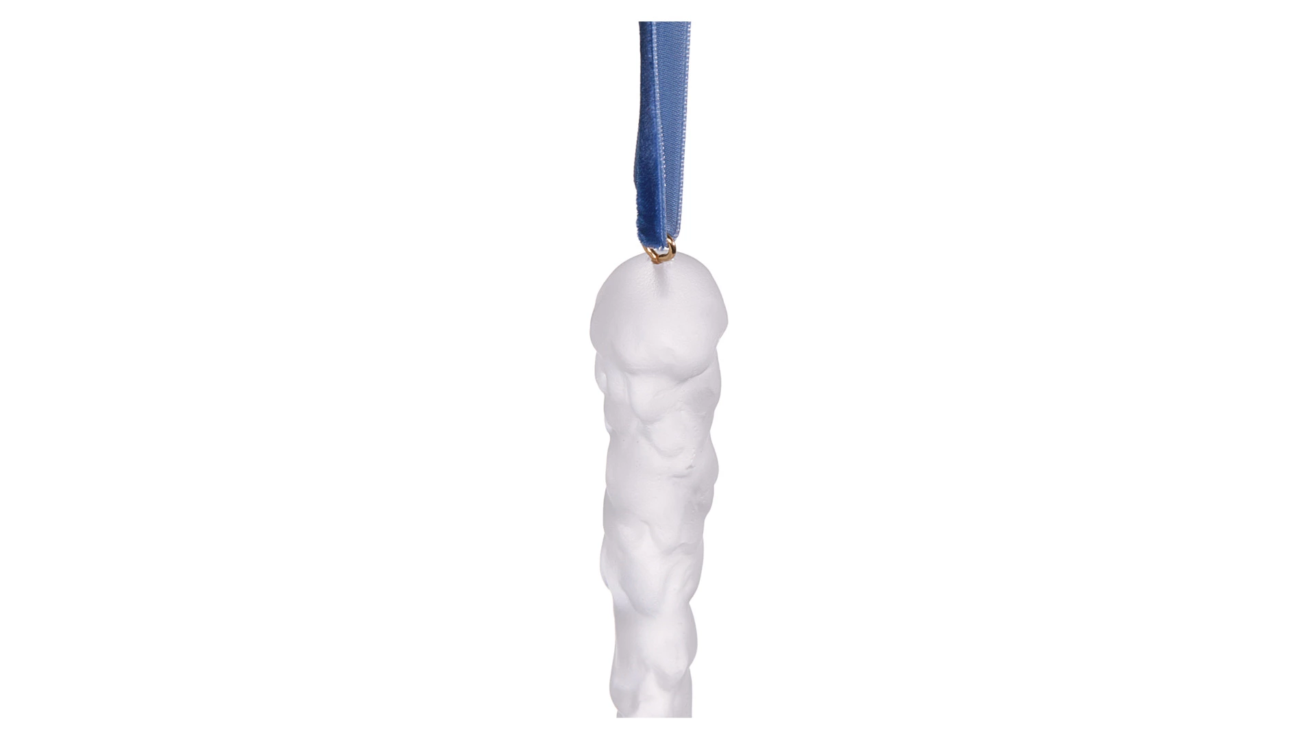 Елочное украшение Decor de Table Pate de Verre Cristal Сосулька 15 см, белое, хрустальное тесто, п/к