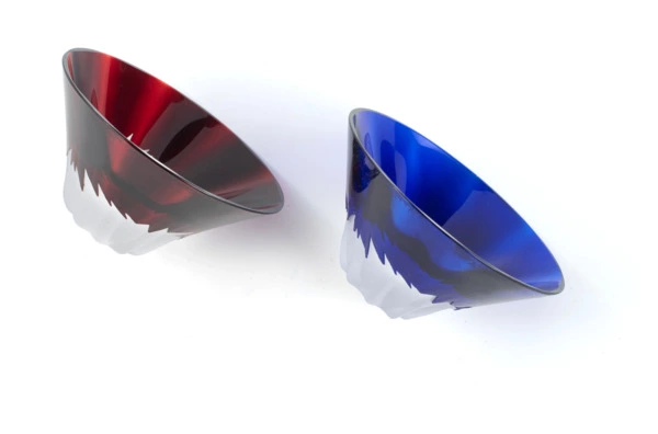 Набор праздничных рюмок Tajima Glass Фудзи 55 мл, 2 шт, стекло, деревянная коробка