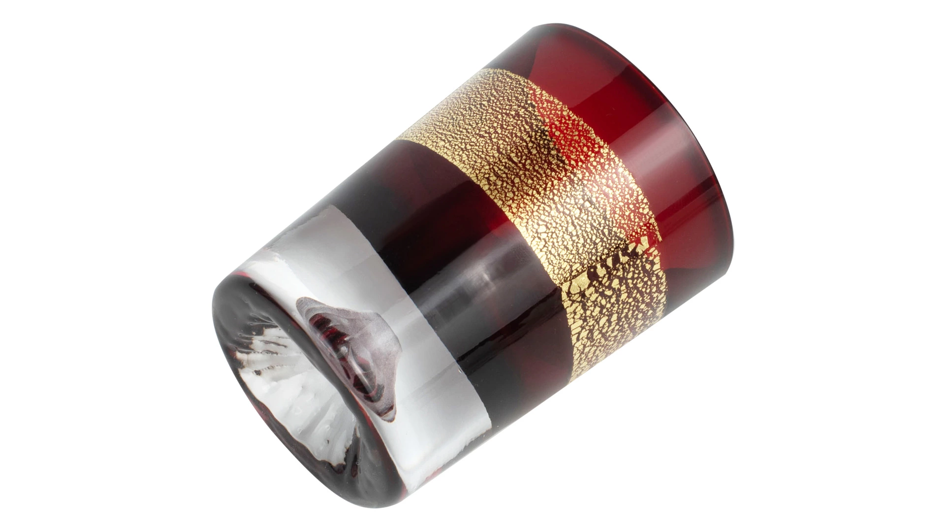 Рюмка Tajima Glass Фудзи с позолотой 85 мл, стекло, медно-красная, деревянная коробка