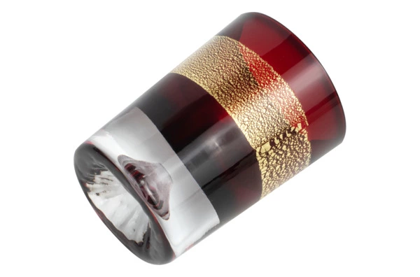 Рюмка Tajima Glass Фудзи с позолотой 85 мл, стекло, медно-красная, деревянная коробка