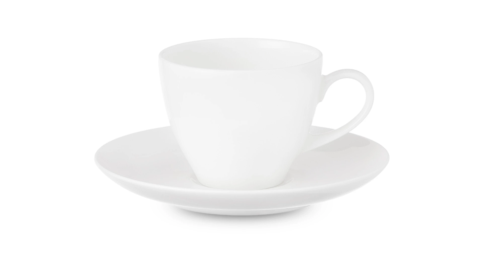 Чашка для эспрессо с блюдцем Narumi Белый декор 120 мл, фарфор костяной