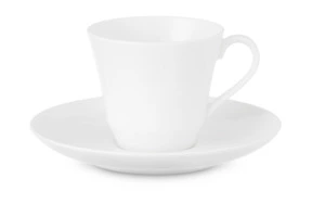 Чашка для эспрессо с блюдцем Narumi Белый декор 110 мл, фарфор костяной