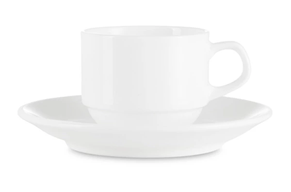 Чашка для эспрессо с блюдцем Narumi Белый декор 110 мл, фарфор костяной