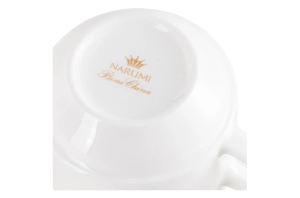 Чашка для эспрессо с блюдцем Narumi Белый декор 110 мл, фарфор костяной