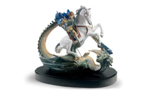 Скульптура Lladro Святой Георгий и дракон 63х89 см, фарфор