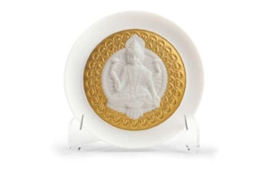 Тарелка декоративная Lladro Богиня Лакшми Золотой люстр 10 см, фарфор